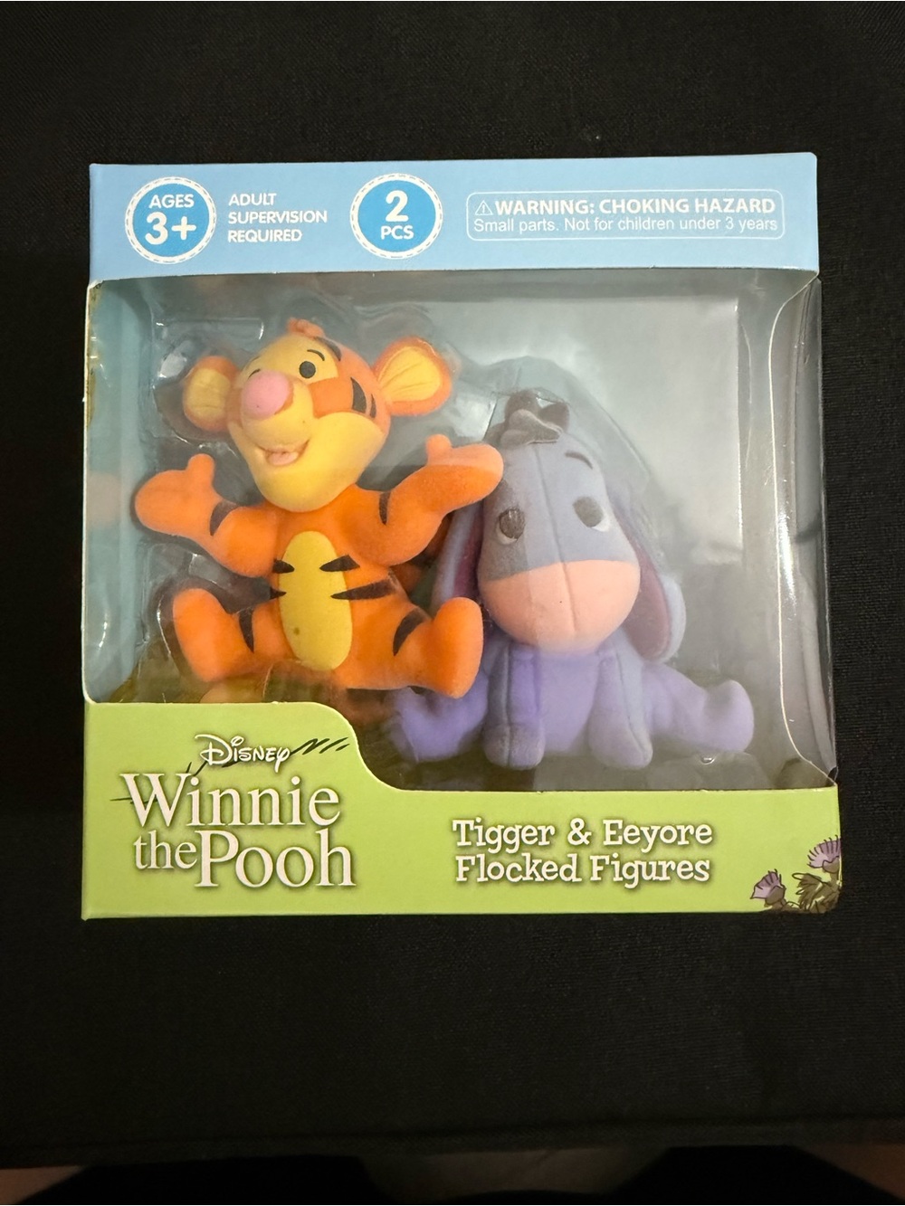 Disney Tigger & Eeyore Flocked Plush Figures - Orange & Purple